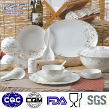 2014 new design elegant fine bone china porcelain dinner set with decal